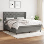 Voir la diapositive 1 : VIDAXL Sommier a lattes de lit avec matelas Gris fonce 180x200cm Tissu