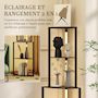 Voir la diapositive 4 : HOMCOM Lampadaire étagère LED d'angle réglable - lampe étagère 4 niveaux design H.163cm - MDF noir