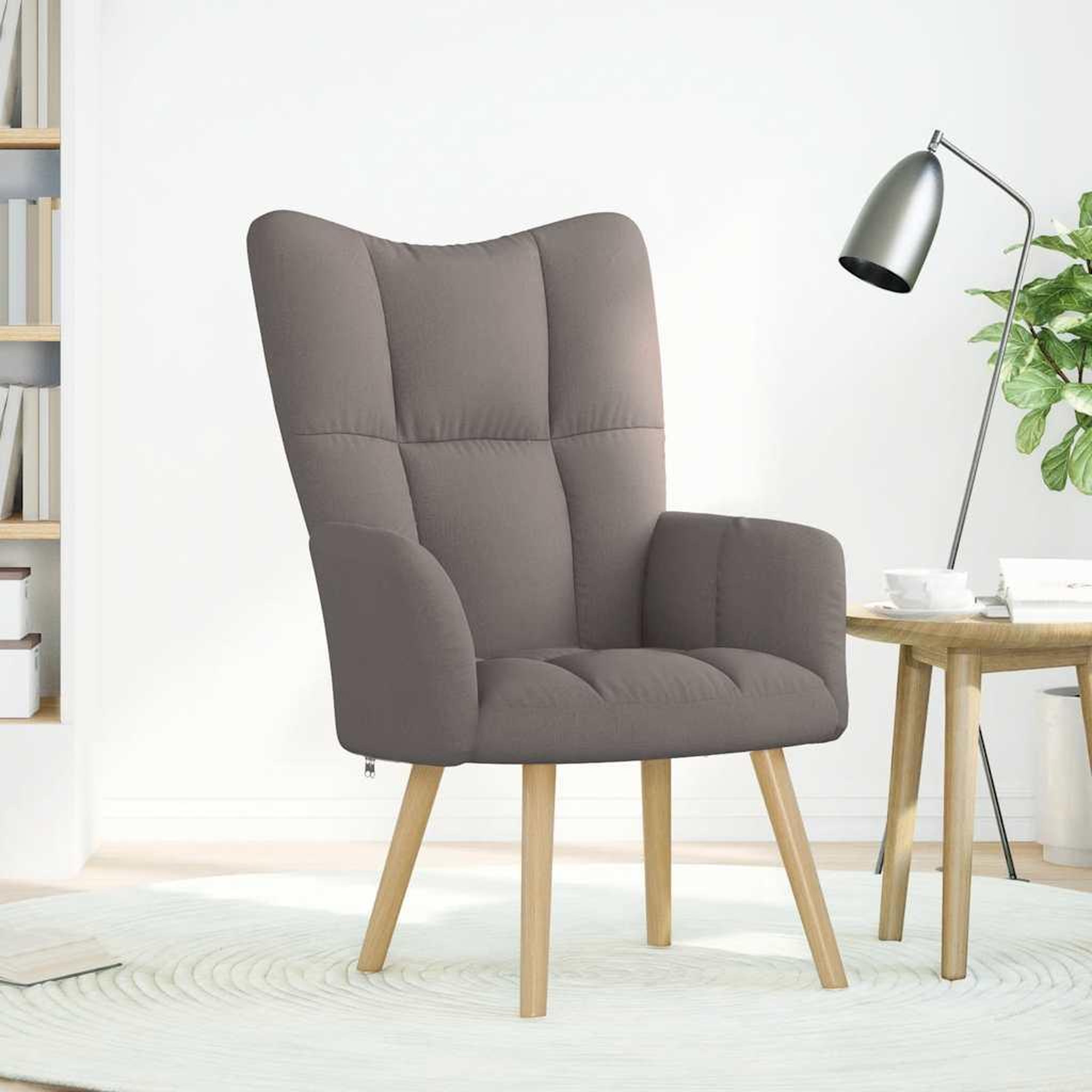 Voir la diapositive 3 : VIDAXL Chaise de relaxation Taupe Tissu