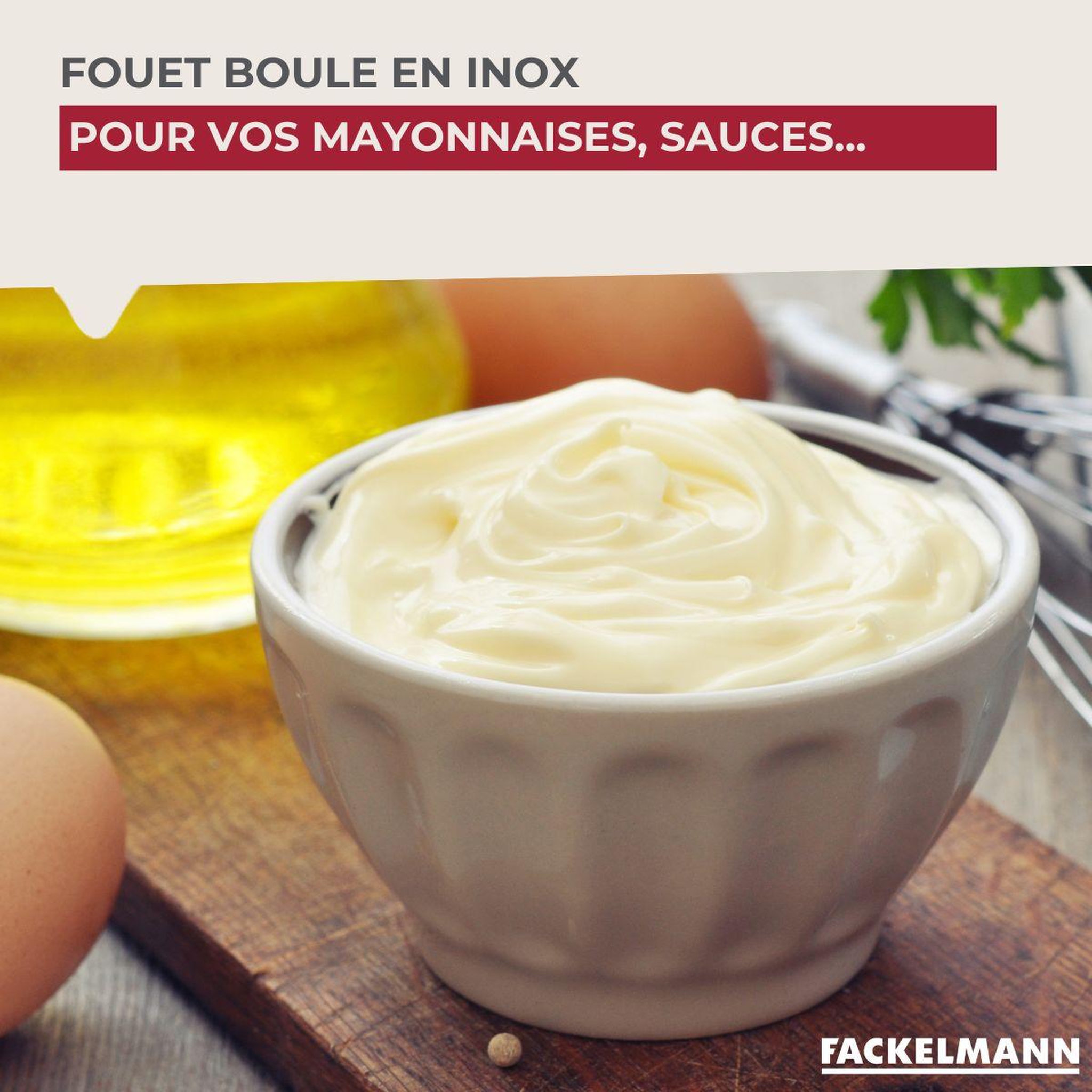 Voir la diapositive 5 : Fackelmann Fouet de cuisine et pâtisserie en inox avec bille 26,5 cm fackelmann ovale limited edition