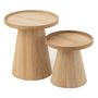 Voir la diapositive 1 : Paris Prix Lot de 2 Tables d'Appoint  Rebord  50cm Naturel