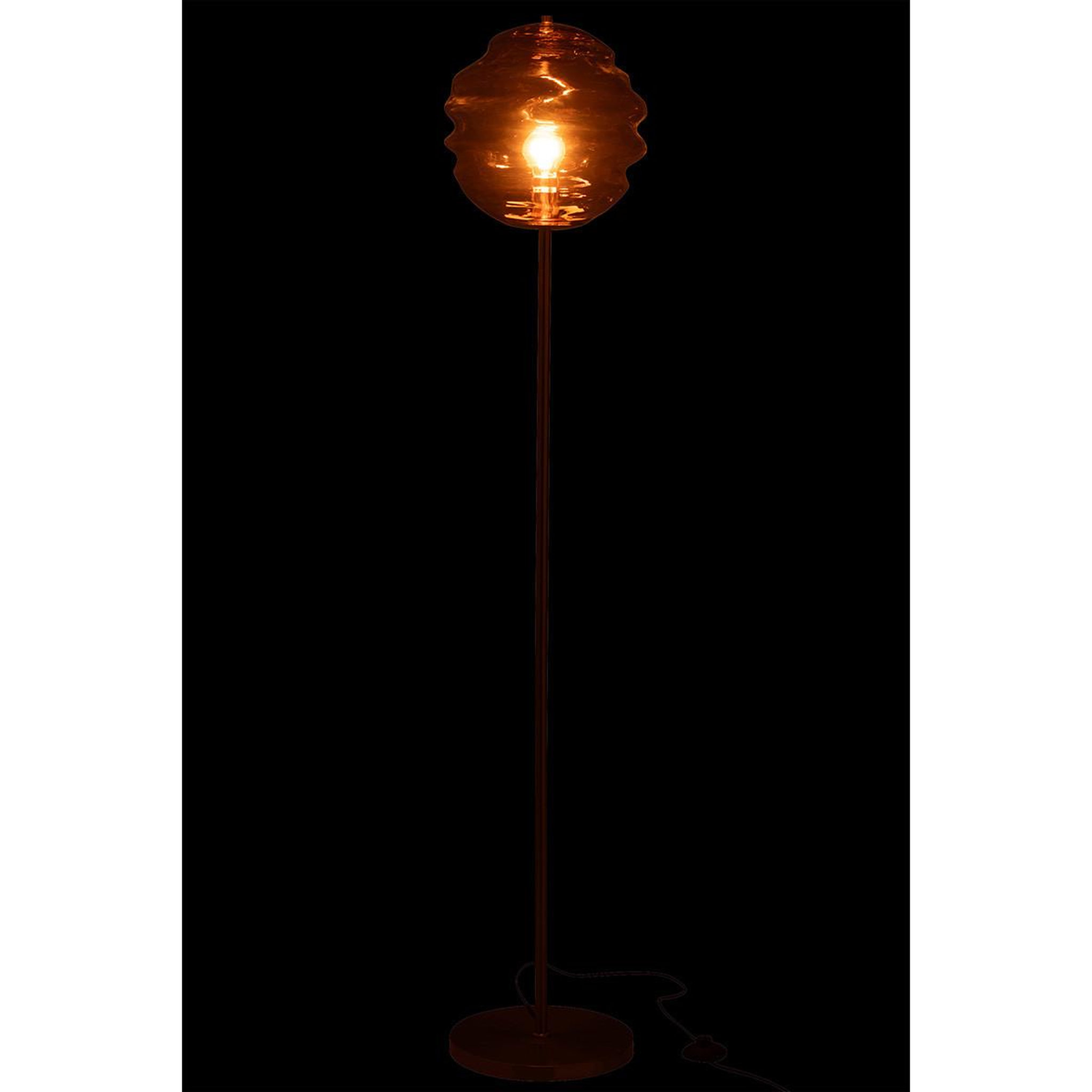 Voir la diapositive 3 : J-LINE Lampadaire en verre  ruche  156cm marron