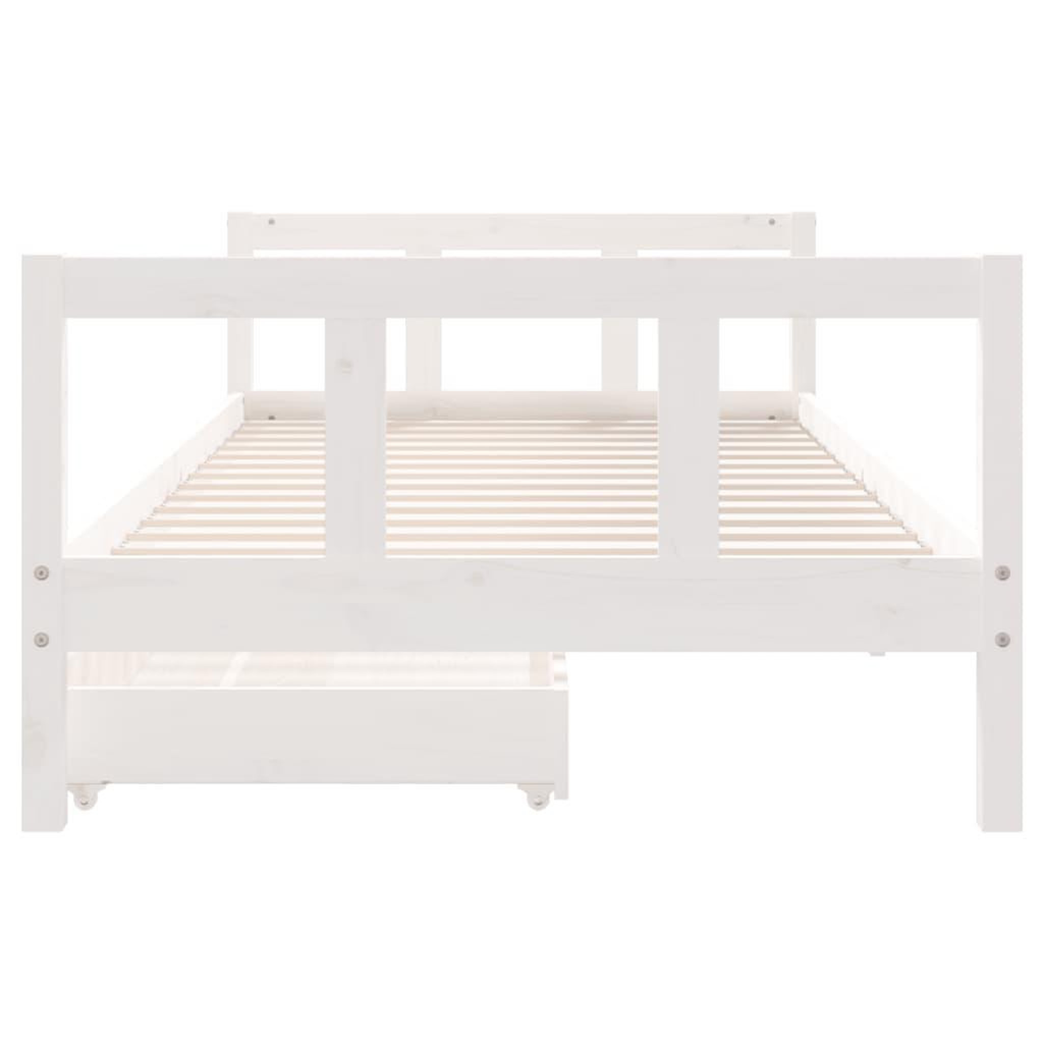 Voir la diapositive 5 : VIDAXL Cadre de lit enfant tiroirs blanc 90x200 cm bois de pin massif