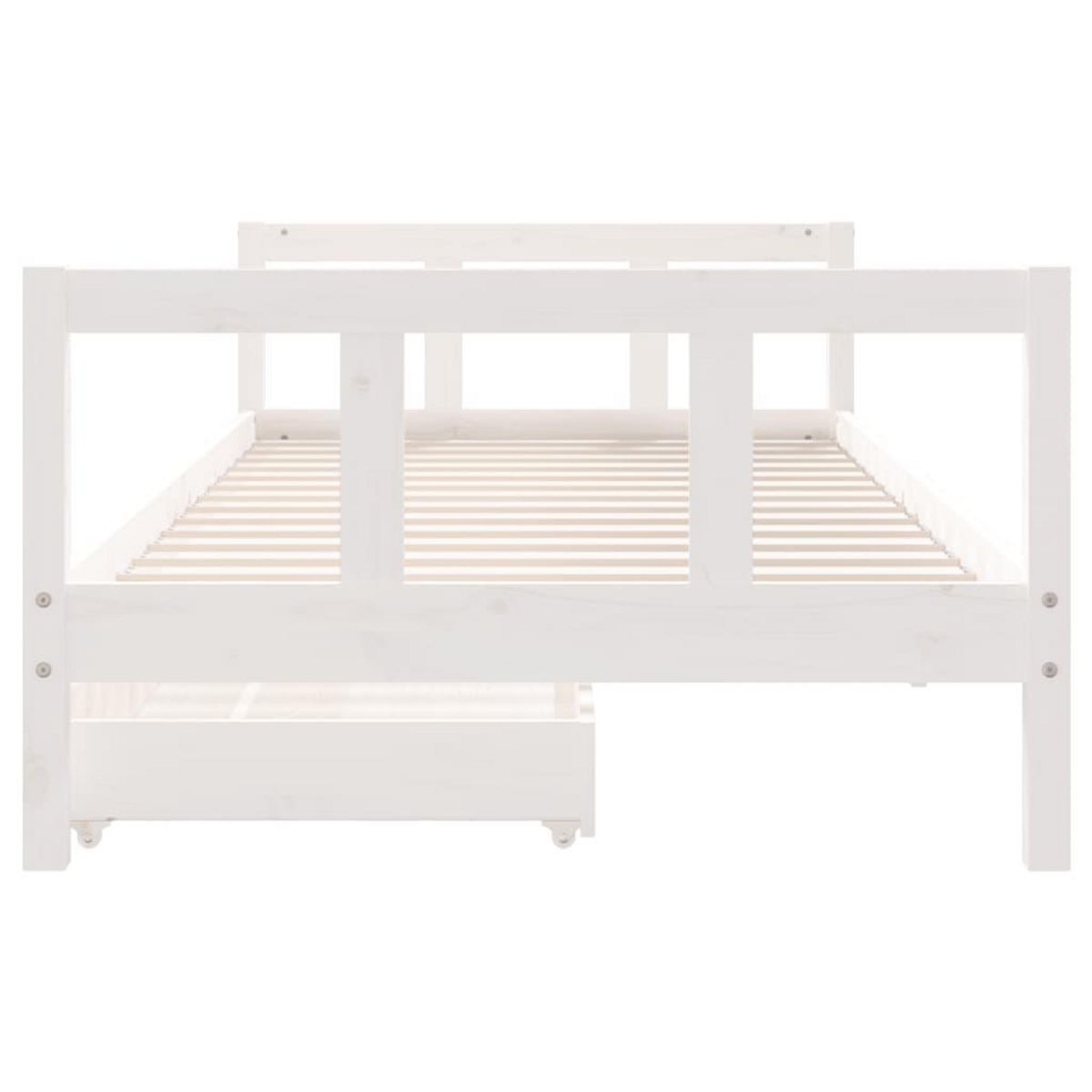 VIDAXL Cadre de lit enfant tiroirs blanc 90x200 cm bois de pin massif