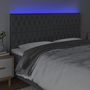 Voir la diapositive 3 : VIDAXL Tete de lit a LED Gris fonce 200x7x118/128 cm Tissu