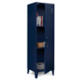 Voir la diapositive 4 : ID MARKET Armoire vestiaire ESTER porte métal bleu foncé design industriel