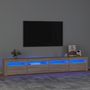 Voir la diapositive 1 : VIDAXL Meuble TV avec lumieres LED Chene sonoma 240x35x40 cm