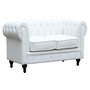 Voir la diapositive 1 : Habitat et Jardin Canapé fixe Chesterfield  Aliza  - 157 x 82 x 70 cm - 2 places - Blanc
