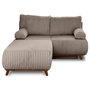 Voir la diapositive 1 : BEST MOBILIER Cristal - canapé 3 places - convertible avec coffre et grand pouf - en fausse fourrure côtelée