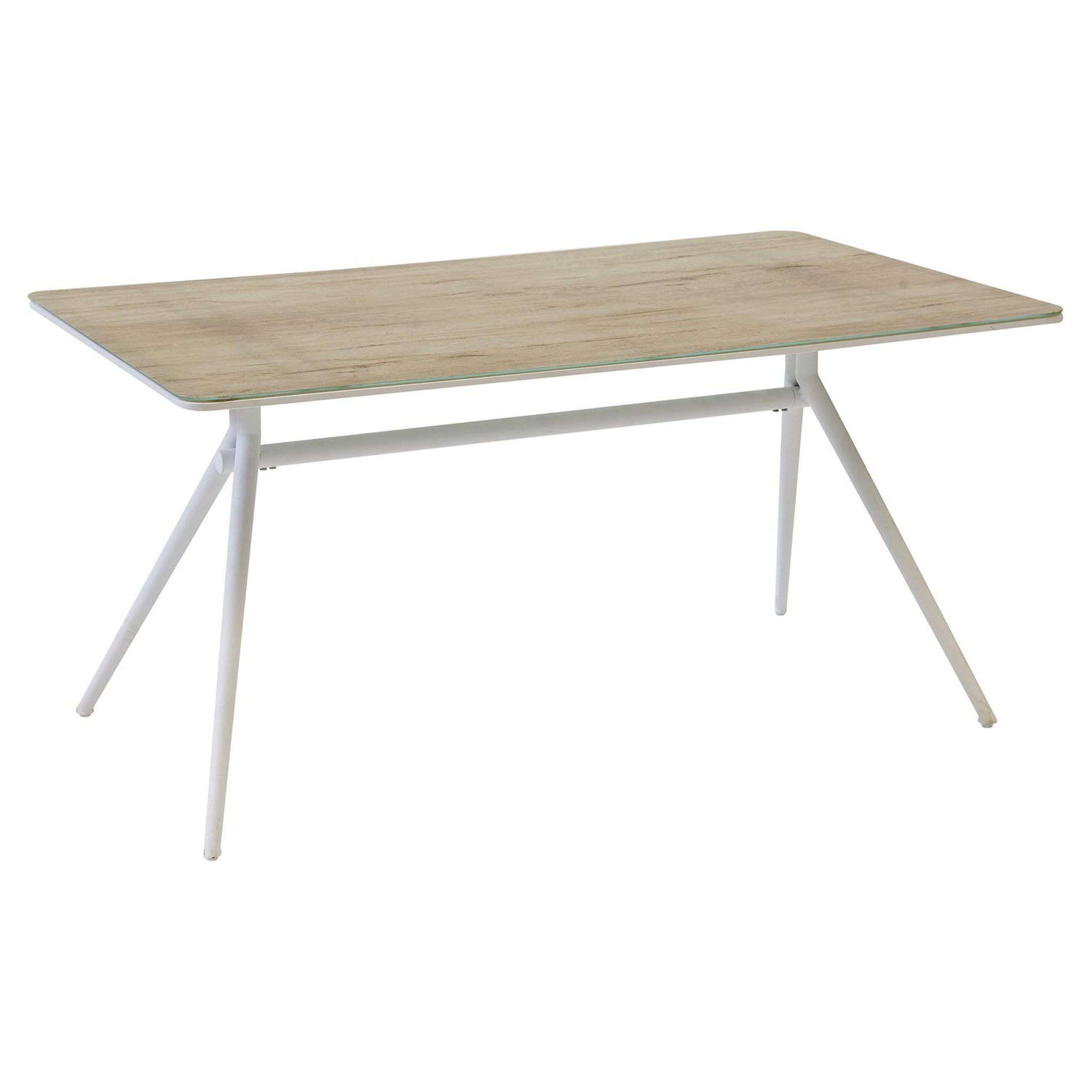 Voir la diapositive 3 : GARDENSTAR Table de jardin rectangulaire - 4/6 places - Acier et plateau imitation bois - ANTIBE V2