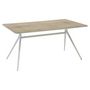 Voir la diapositive 3 : GARDENSTAR Table de jardin rectangulaire - 4/6 places - Acier et plateau imitation bois - ANTIBE V2