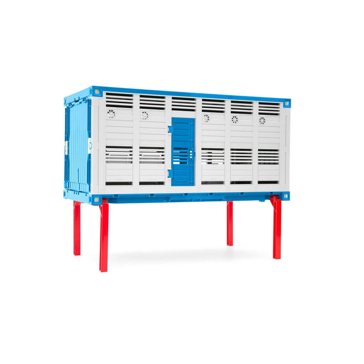 BRUDER BRU Camion Bétaillère R-Série Bleu et Blanc avec animal Scania 1/16e