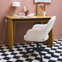 Voir la diapositive 2 : SWEEEK Chaise de bureau à roulettes velours côtelé , L 60 x P 62 x H 89 / 99cm