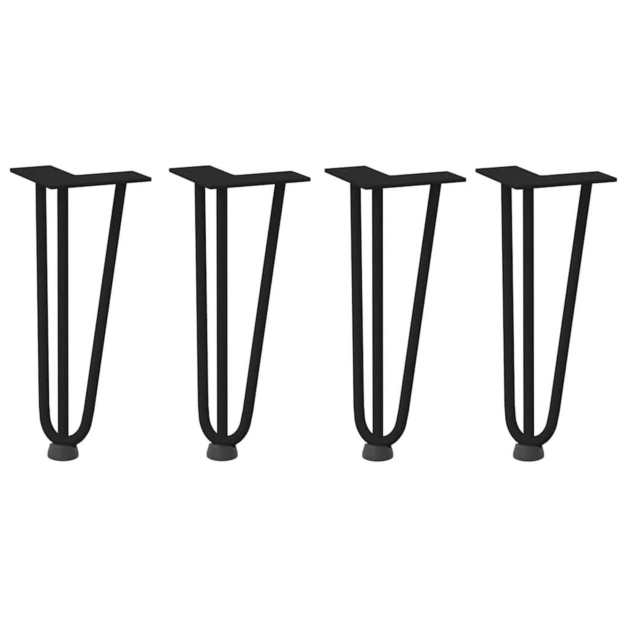 Voir la diapositive 3 : VIDAXL Pieds de table en forme d'epingle a cheveux 4 pcs noir 30 cm