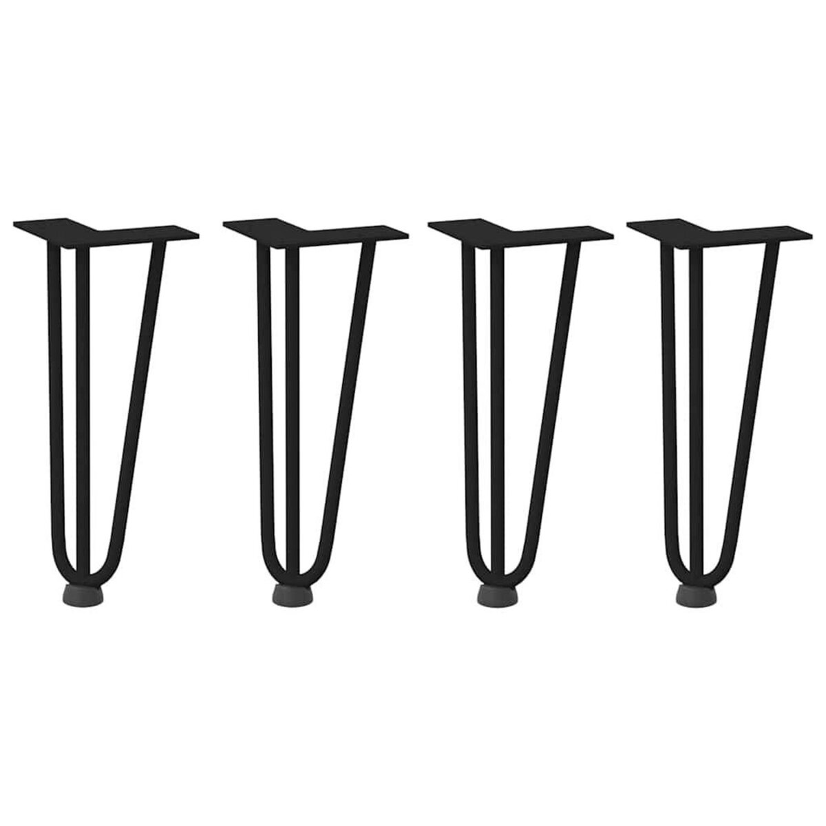 VIDAXL Pieds de table en forme d'epingle a cheveux 4 pcs noir 30 cm