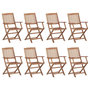 Voir la diapositive 3 : VIDAXL Chaises pliables d'exterieur et coussins lot de 8 Bois d'acacia