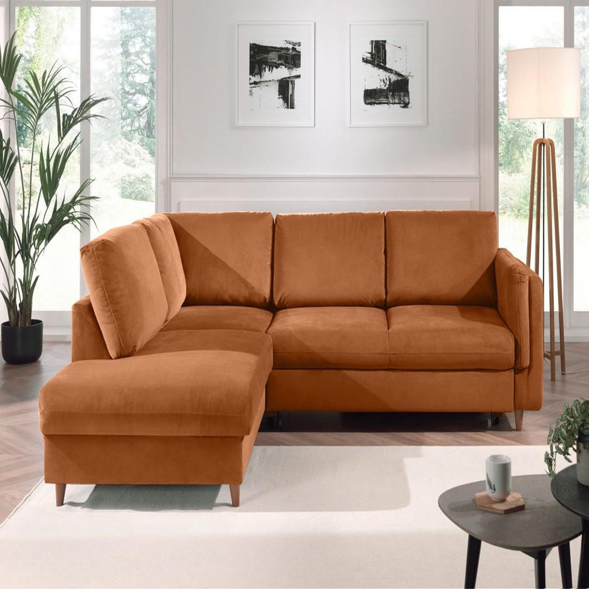 Voir la diapositive 5 : LISA DESIGN Brooke - canapé d'angle gauche - convertible - 5 places - en velours