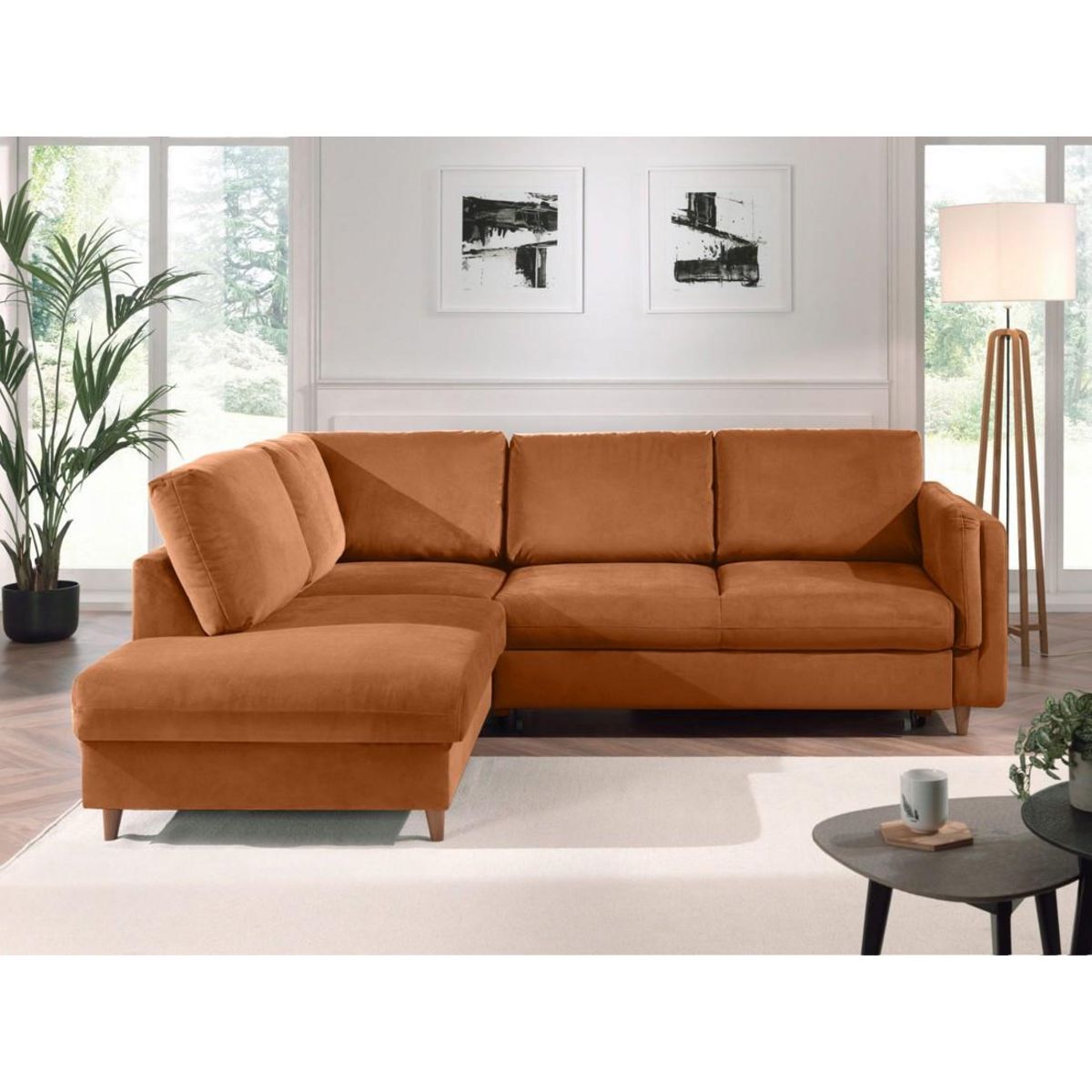 LISA DESIGN Brooke - canapé d'angle gauche - convertible - 5 places - en velours