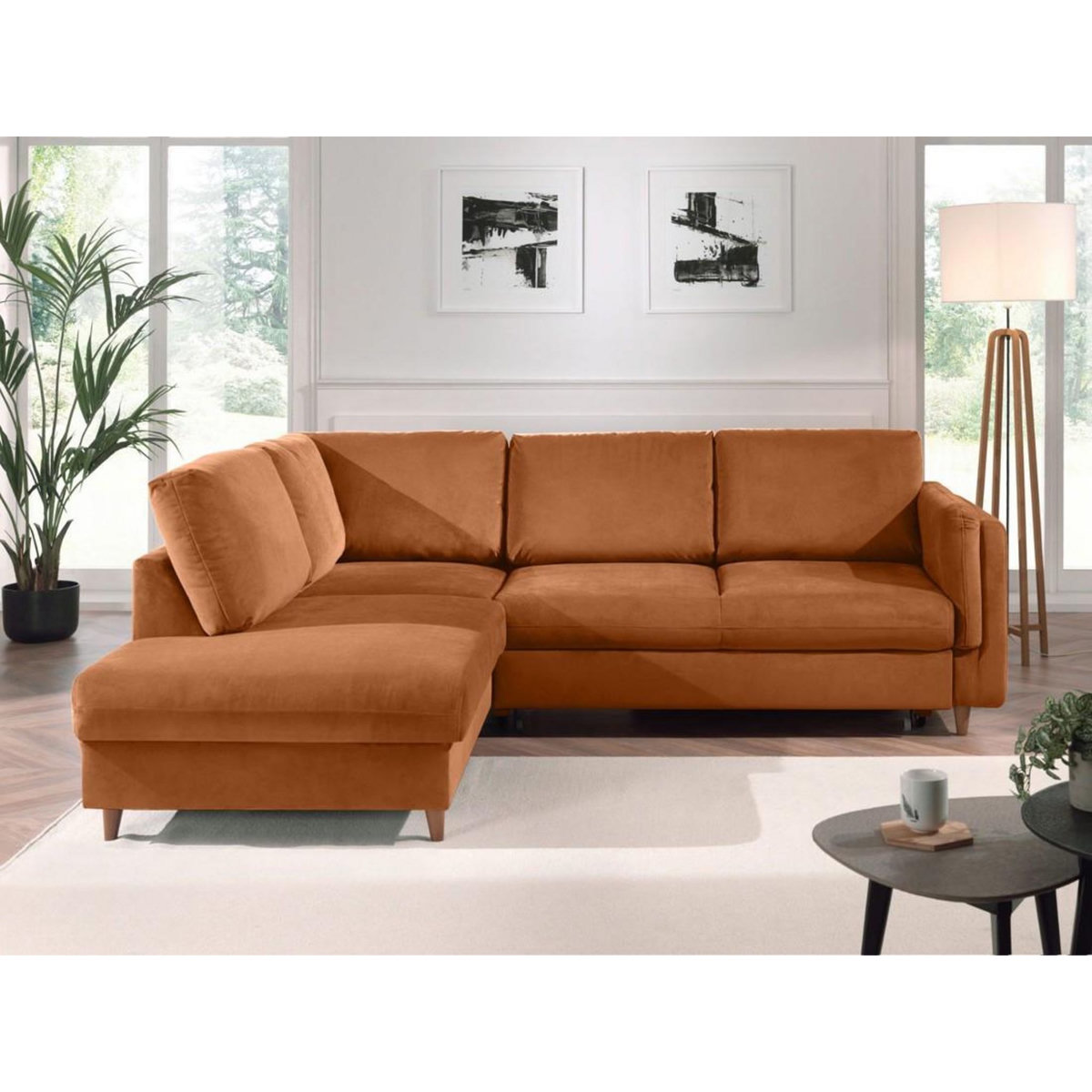 LISA DESIGN Brooke - canapé d'angle gauche - convertible - 5 places - en velours