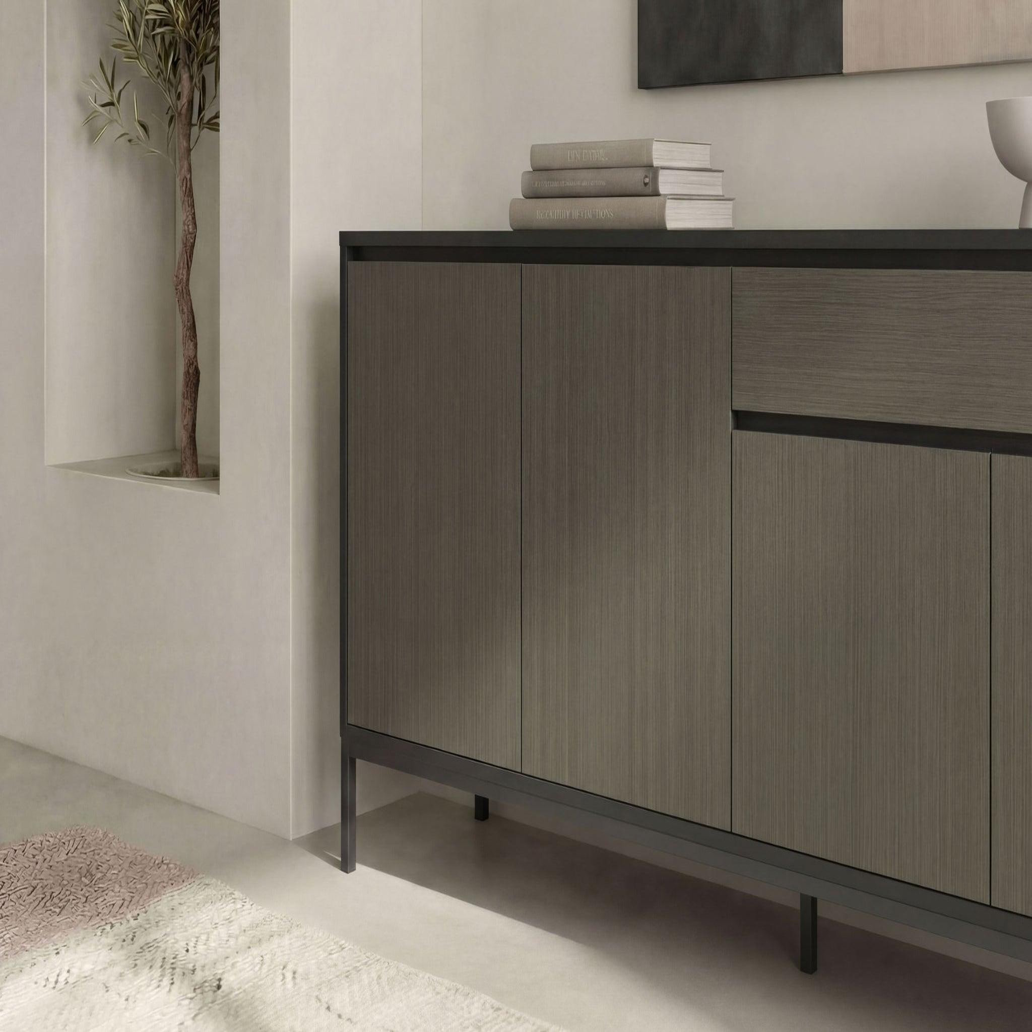 Voir la diapositive 4 : CASANOVA PARIS Vana - buffet 4 portes 180cm en mélamine