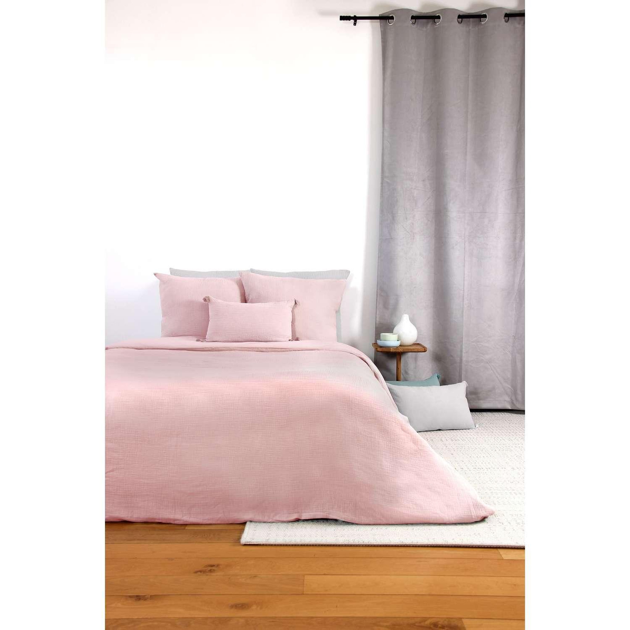 Voir la diapositive 3 : COTE DECO Parure de lit - double gaze de coton