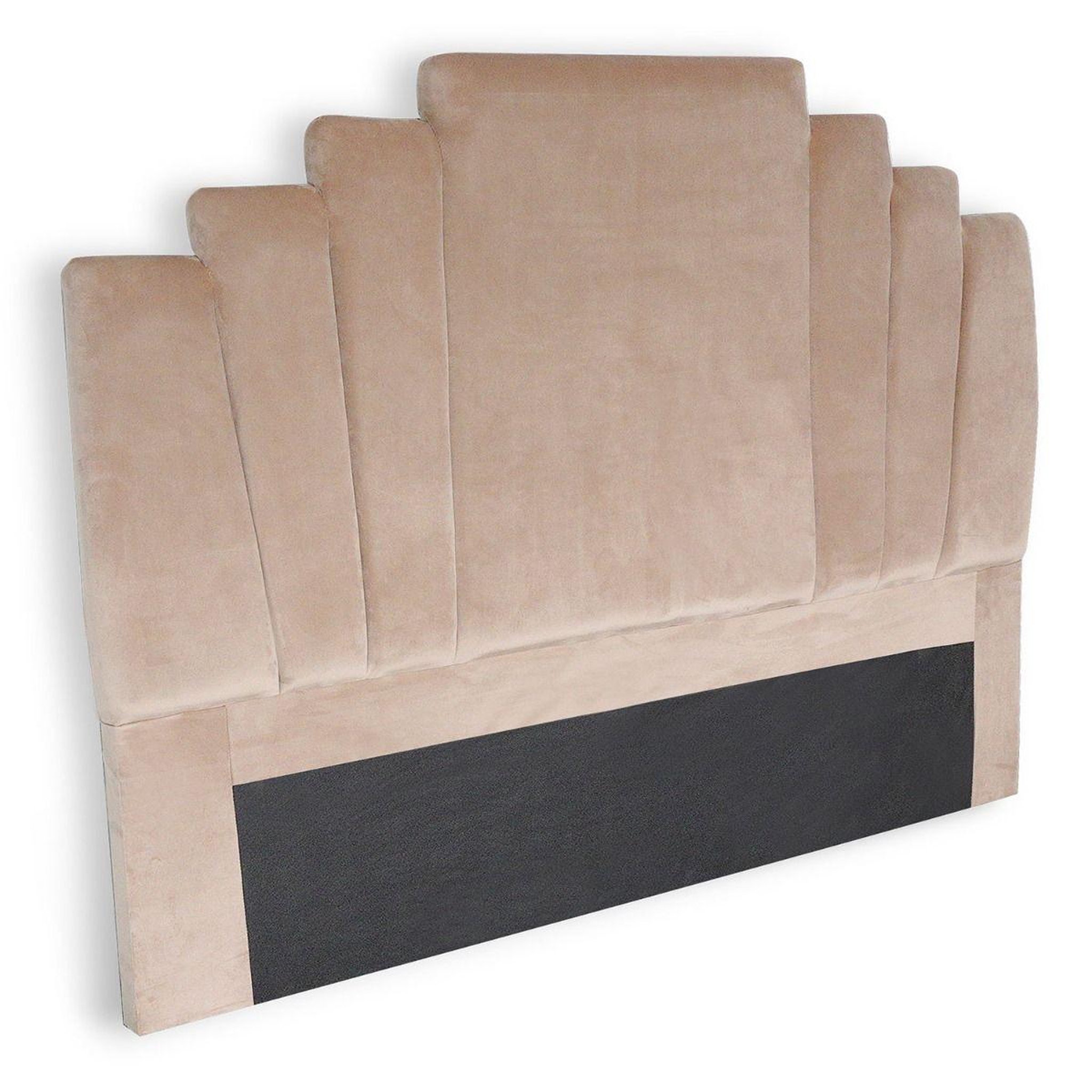 Voir la diapositive 2 : Paris Prix Tête de lit en velours  renaya  160cm taupe