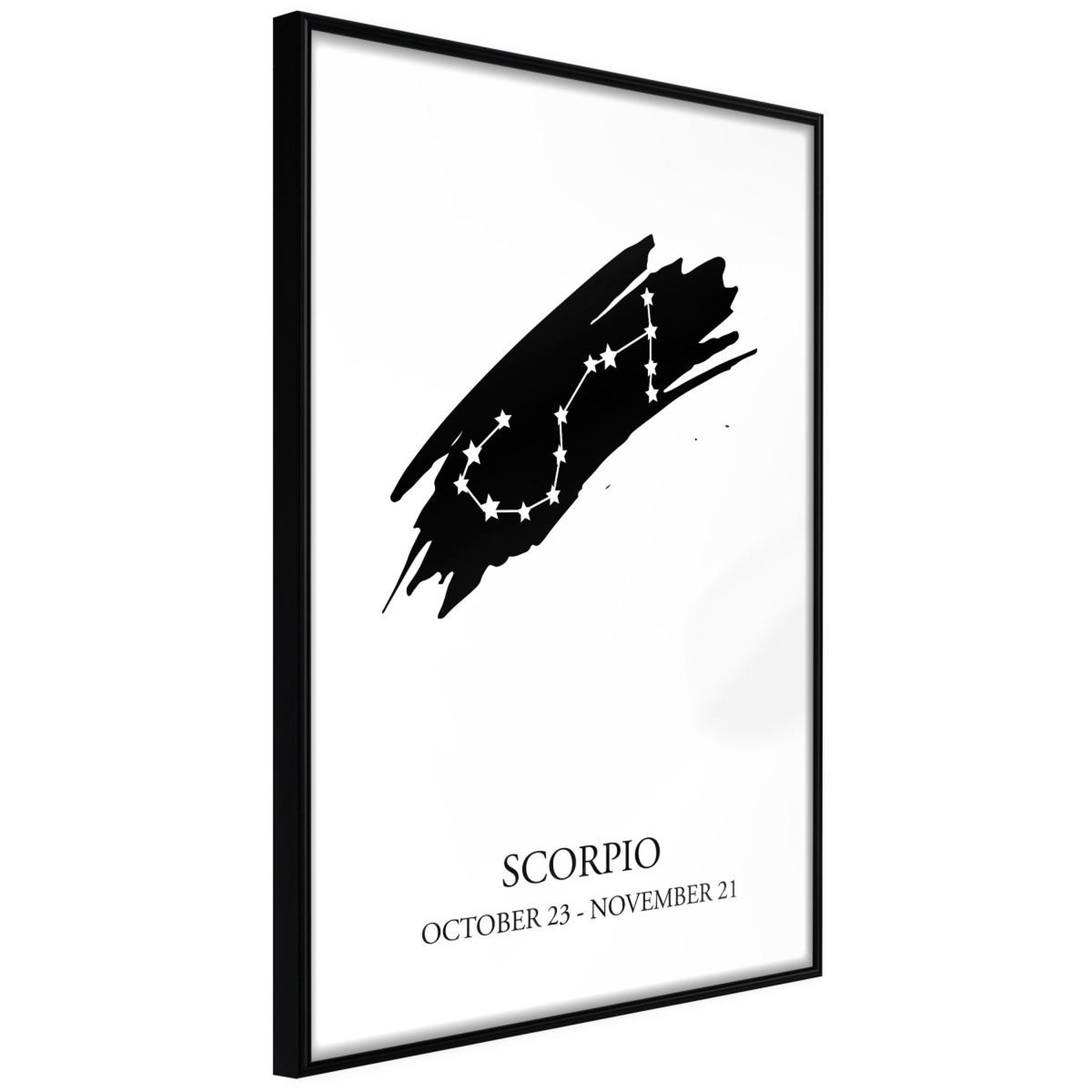 Paris Prix Affiche murale encadrée  zodiac scorpio i. Coloris disponibles : Noir, Jaune