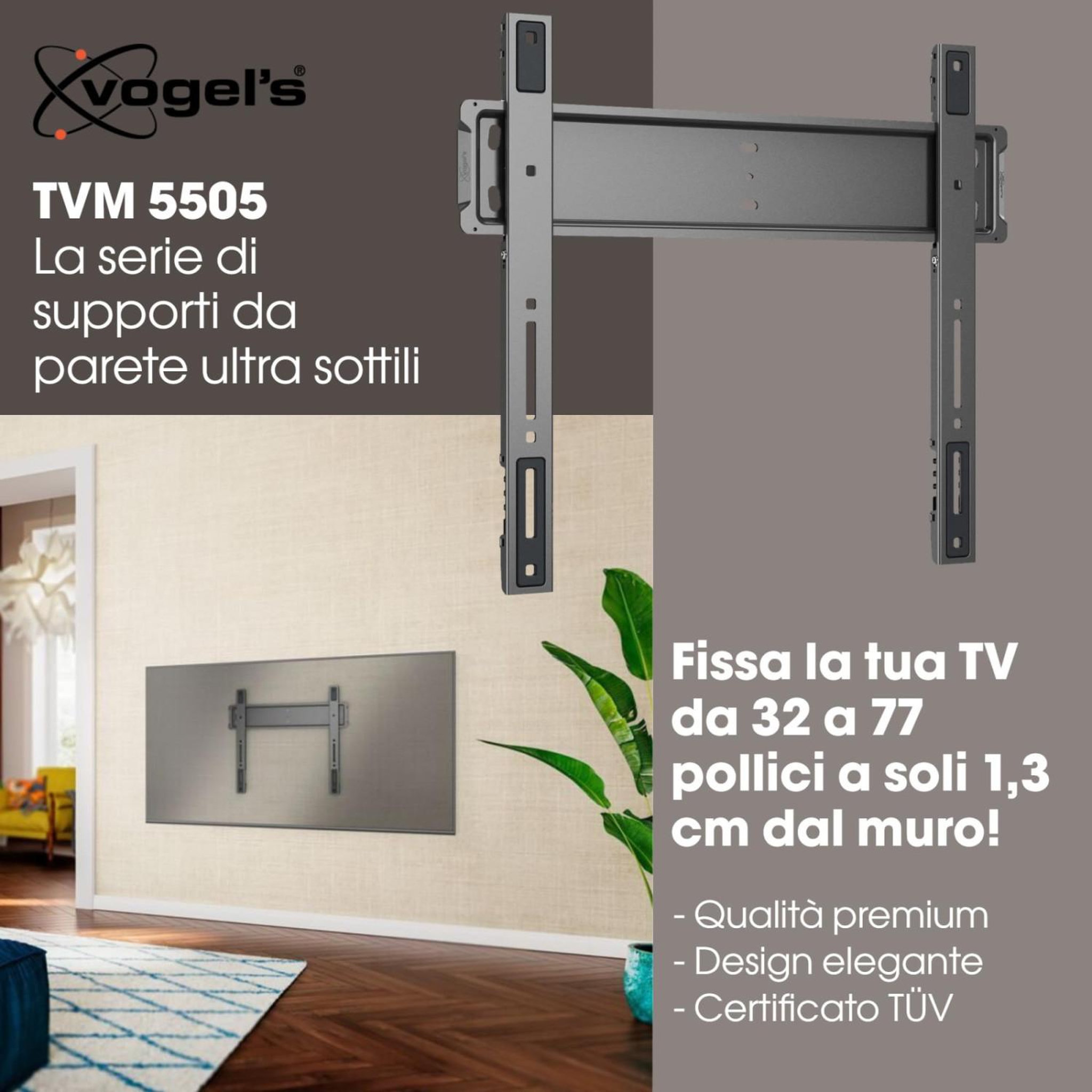Voir la diapositive 2 : Vogel's Vogel's support tv mural fixe tvm 5505 32-77'' 75 kg vesa 400x400