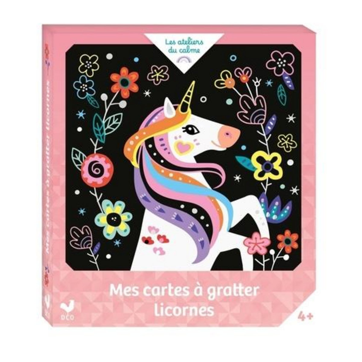 MES CARTES A GRATTER LICORNES. AVEC 4 TABLEAUX ET 1 STYLET EN BOIS, Sileo Cinzia