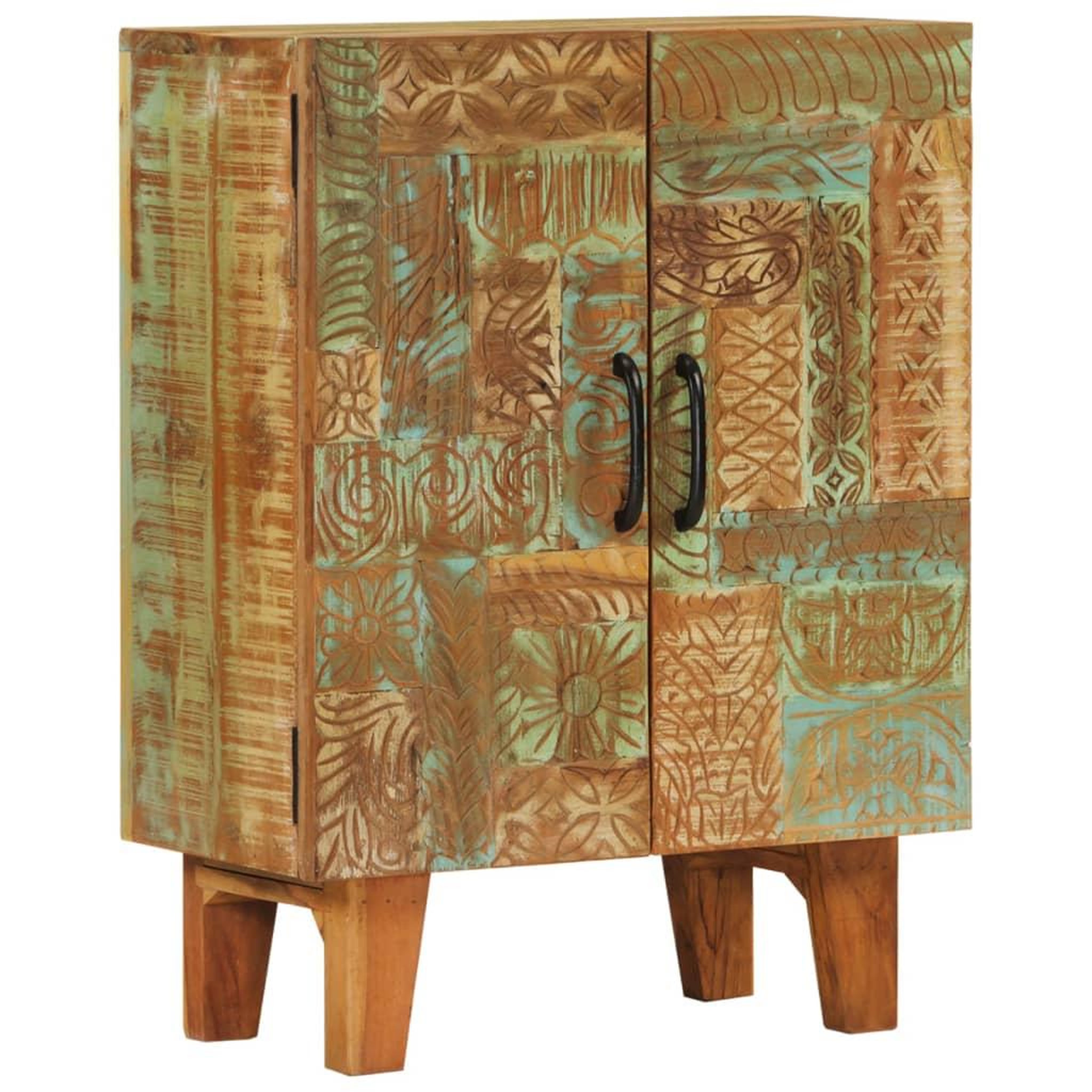 VIDAXL Buffet sculpte a la main 55x30x75 cm bois massif recuperation