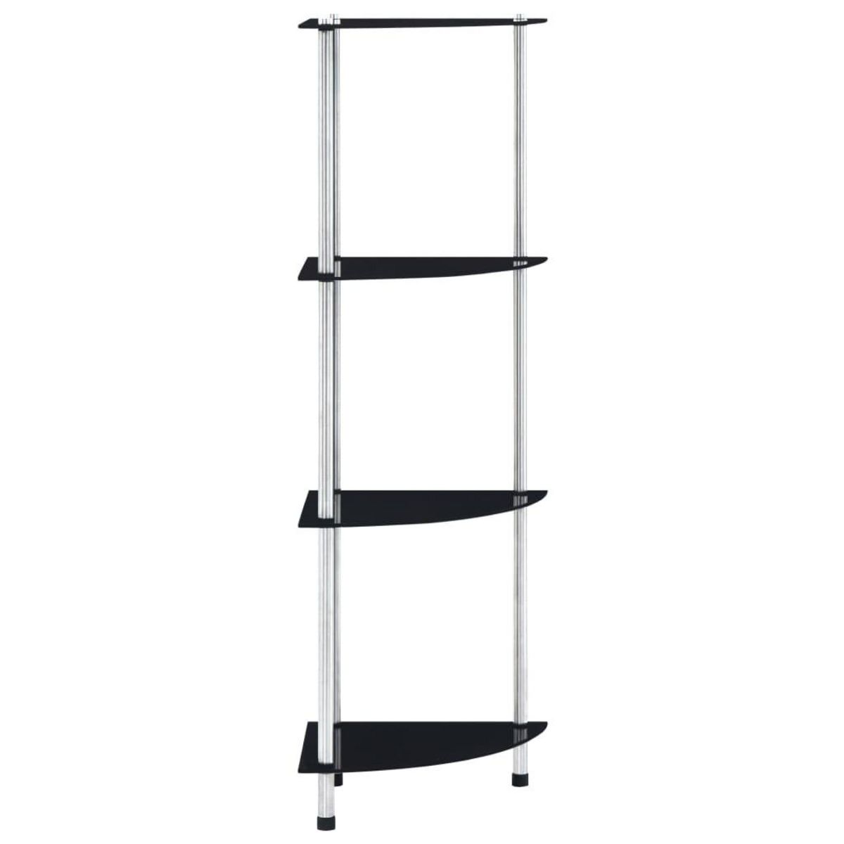VIDAXL Etagere 4 niveaux Noir 30x30x100 cm Verre trempe