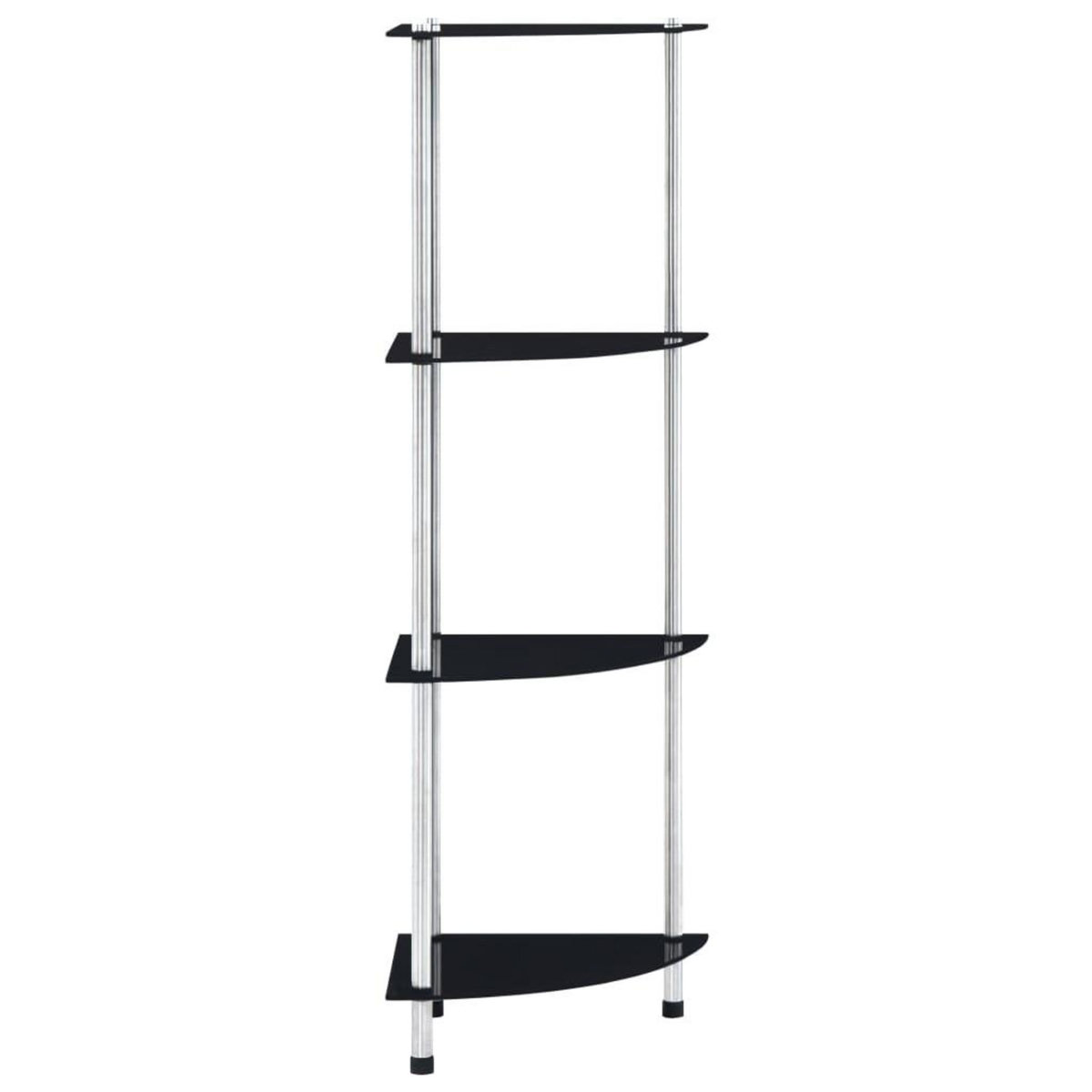 VIDAXL Etagere 4 niveaux Noir 30x30x100 cm Verre trempe