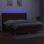 Voir la diapositive 3 : VIDAXL Sommier a lattes de lit matelas et LED Marron fonce 200x200 cm