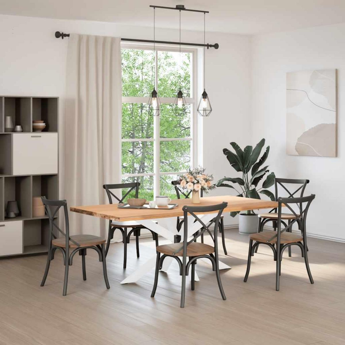 VIDAXL Pied de table a manger forme d'araignee blanc 150x78x(72-73) cm