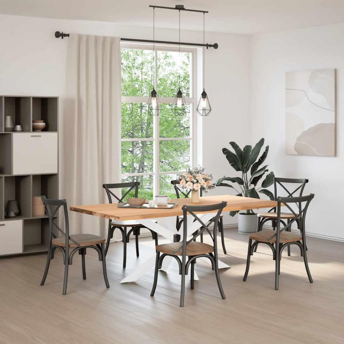 VIDAXL Pied de table a manger forme d'araignee blanc 150x78x(72-73) cm