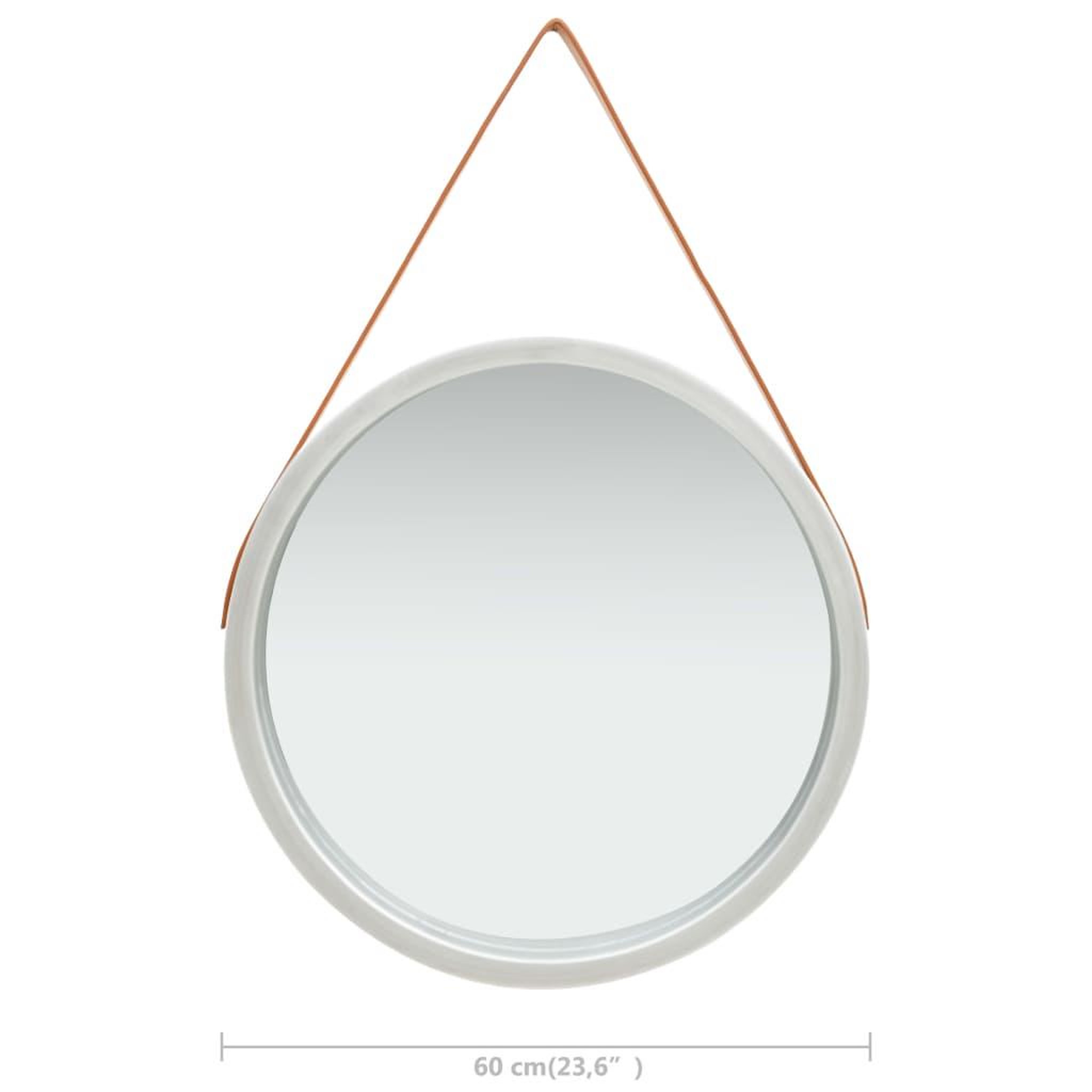 Voir la diapositive 6 : VIDAXL Miroir mural avec sangle 60 cm Argente