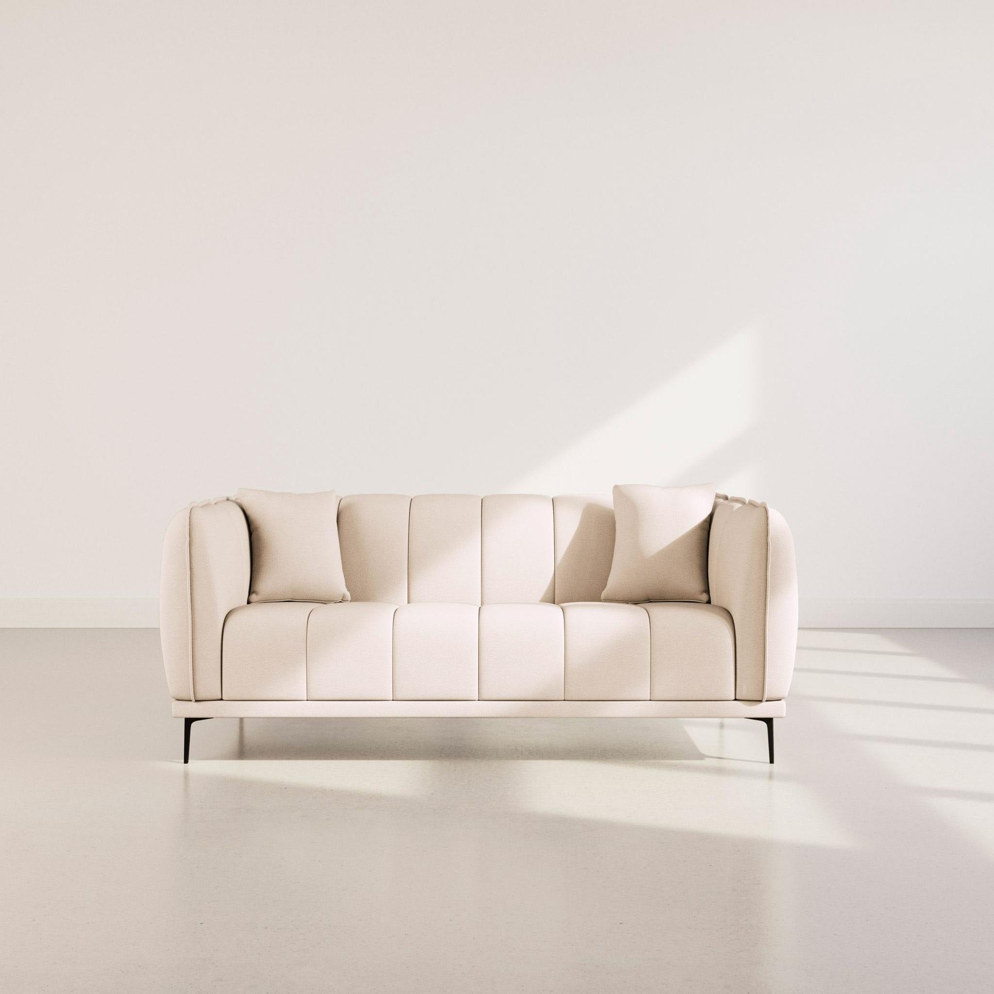 Voir la diapositive 4 : BEST MOBILIER Arsene - canapé droit 3 places en velours texturé