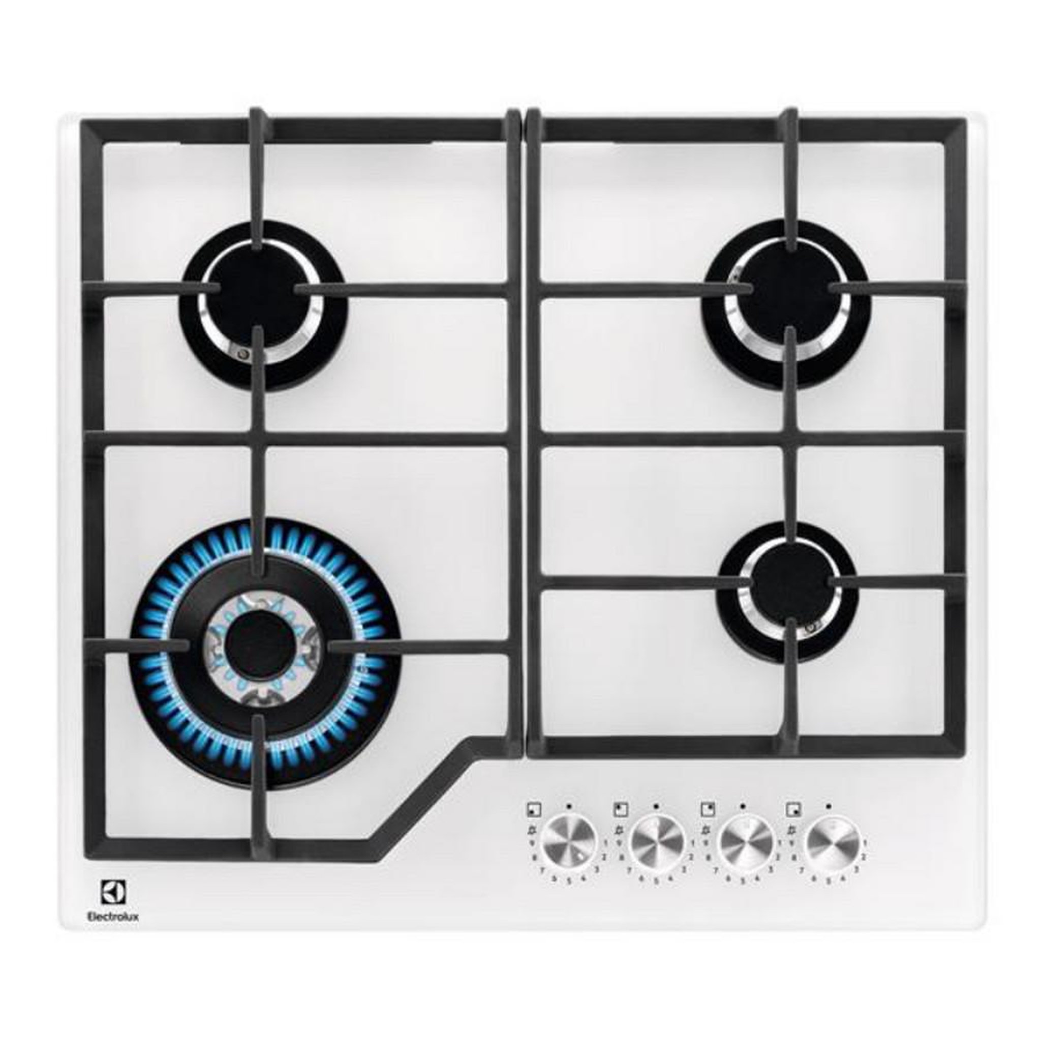 ELECTROLUX Table de cuisson gaz 60cm 4 feux blanc - kgg64362w