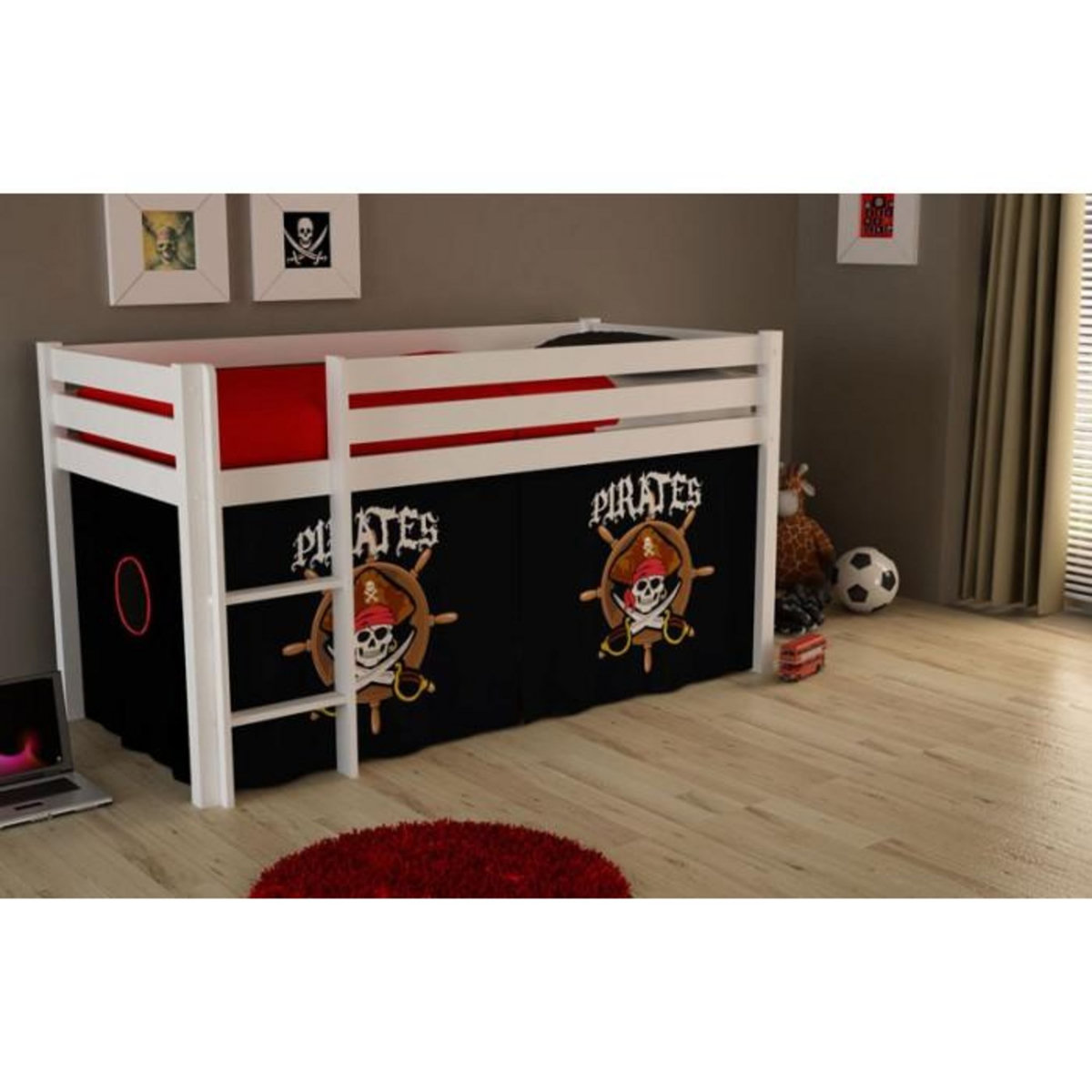 Paris Prix Lit Enfant  Pino Pirates II  90x200cm Blanc