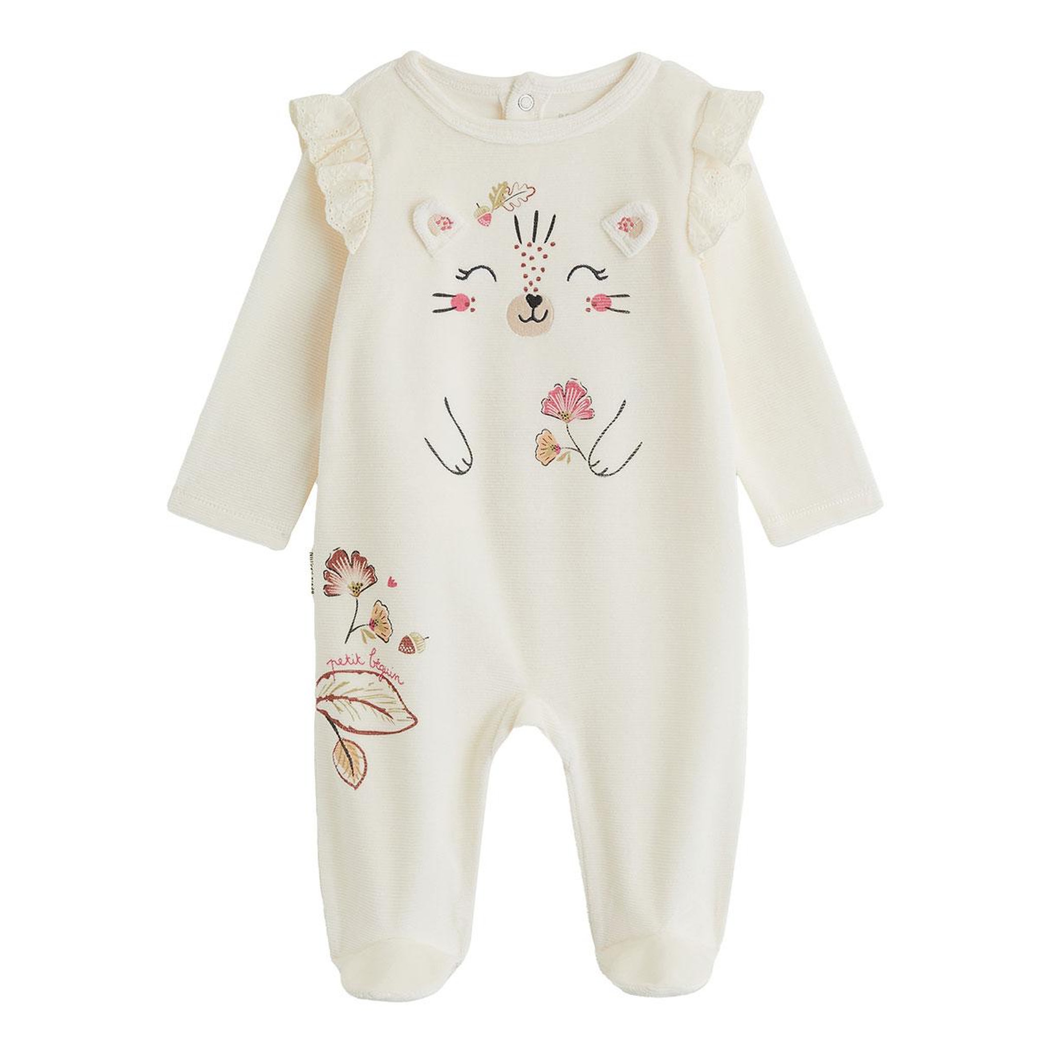 Voir la diapositive 5 : PETIT BEGUIN Lot de 2 pyjamas bébé en velours Léa