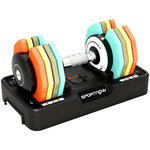 HOMCOM Haltère réglable 5Kg min. 25Kg max. socle rangement inclus multicolore