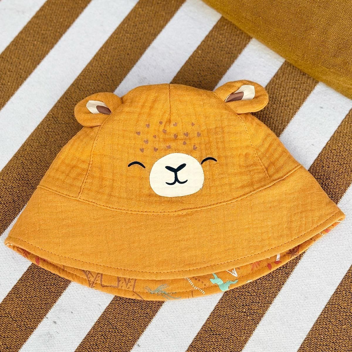 Petit Béguin Bob bébé réversible en gaze de coton Liwa