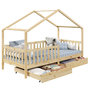 Voir la diapositive 1 : IDIMEX Lit cabane ELEA avec tiroirs, 90 x 190 cm en pin massif