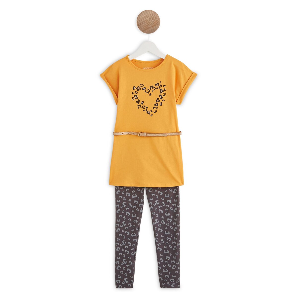 IN EXTENSO Ensemble t shirt coeur legging fille pas cher Auchan.fr