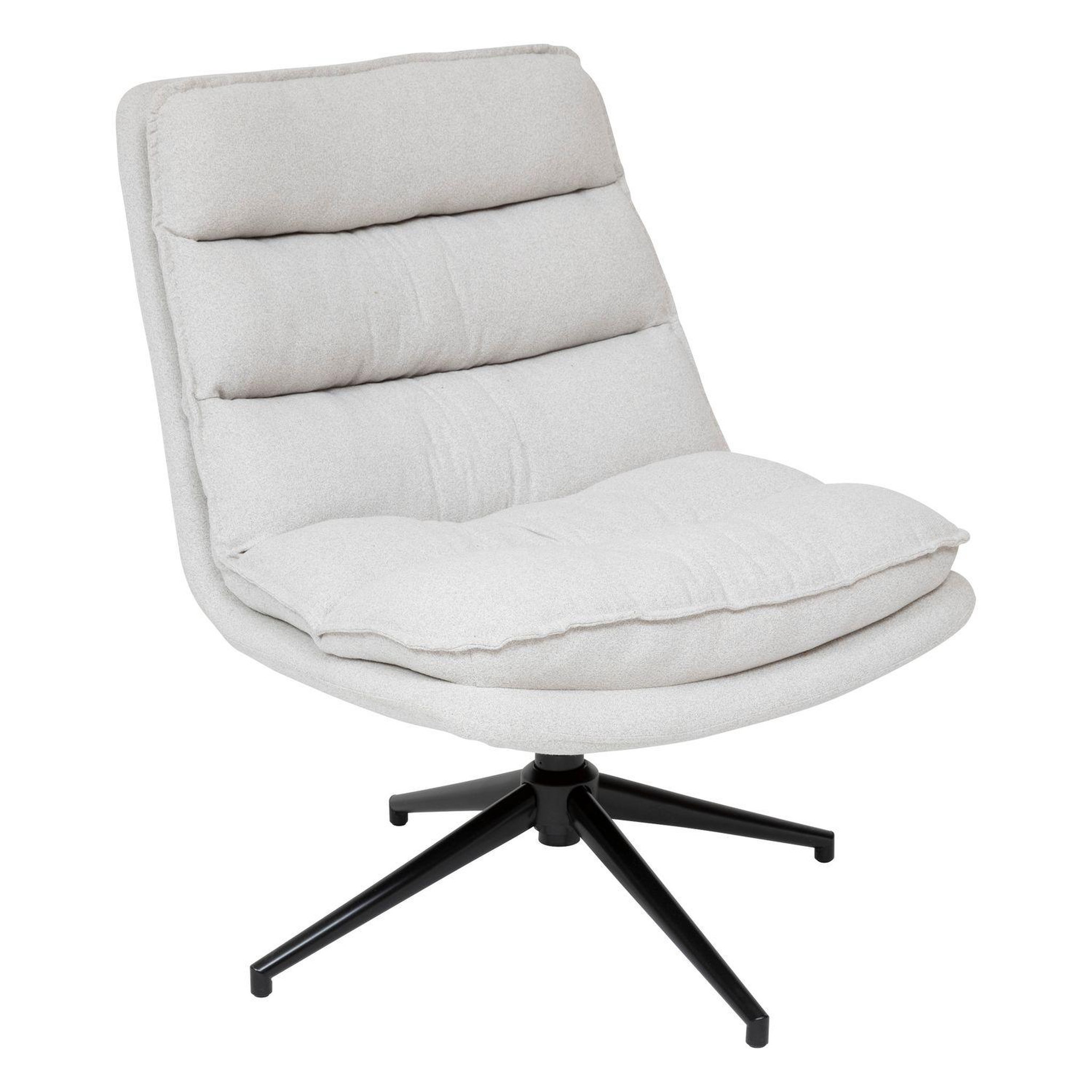 Voir la diapositive 1 : ATMOSPHERA Fauteuil pivotant en tissu et pieds métal HARPER