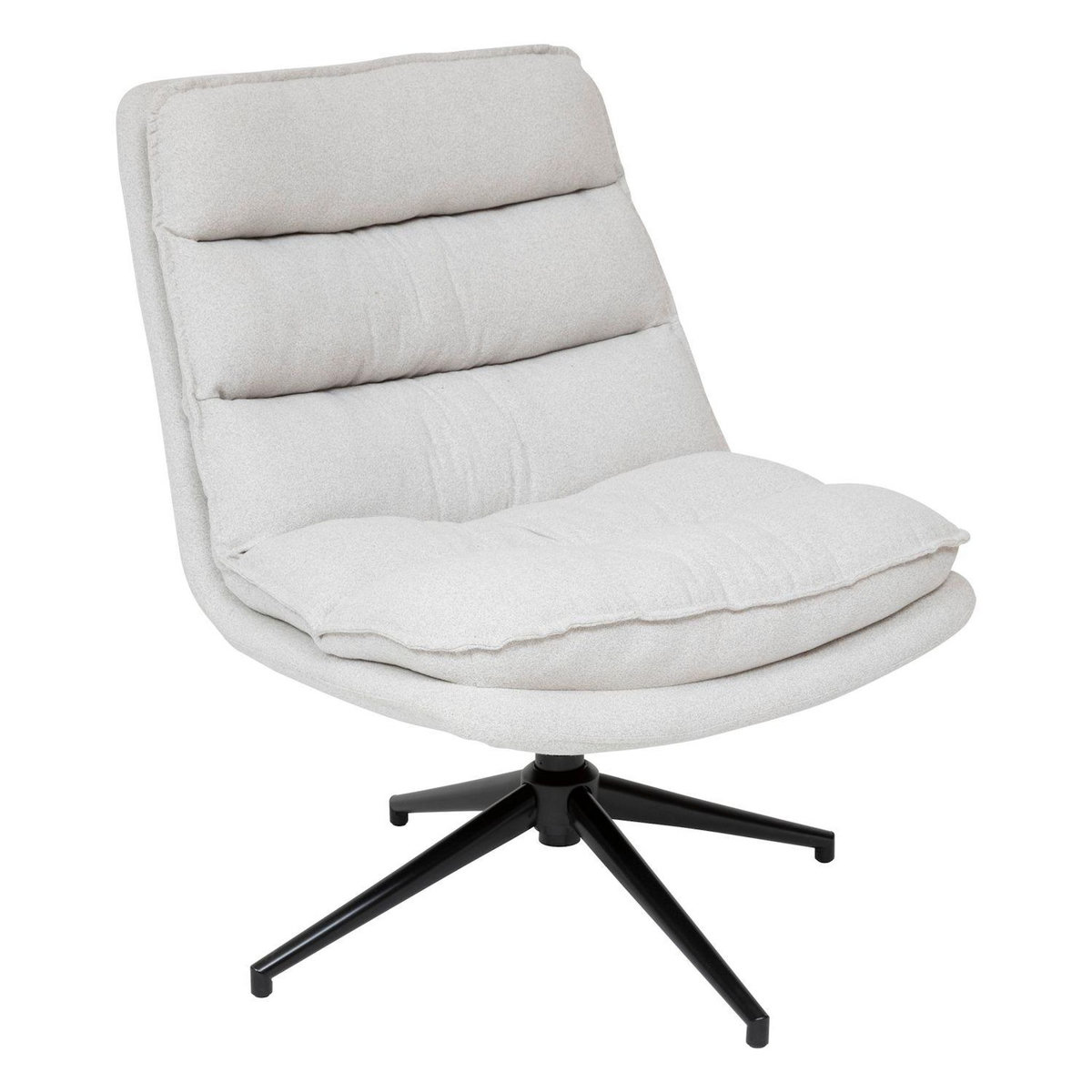 ATMOSPHERA Fauteuil pivotant en tissu et pieds métal HARPER