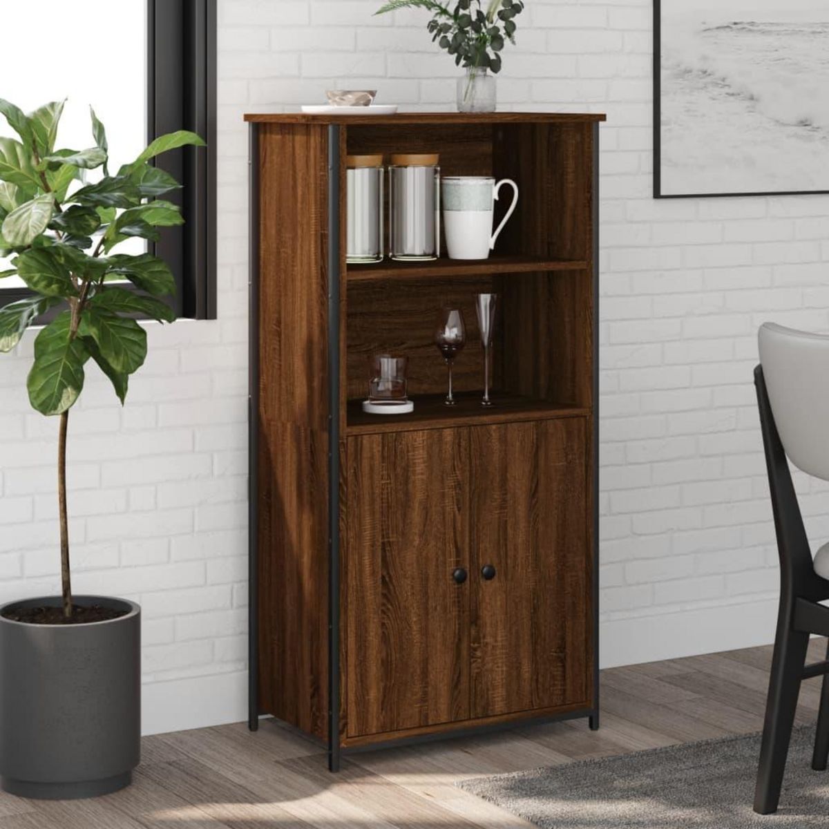 VIDAXL Buffet haut chene marron 62x36x121,5 cm bois d'ingenierie