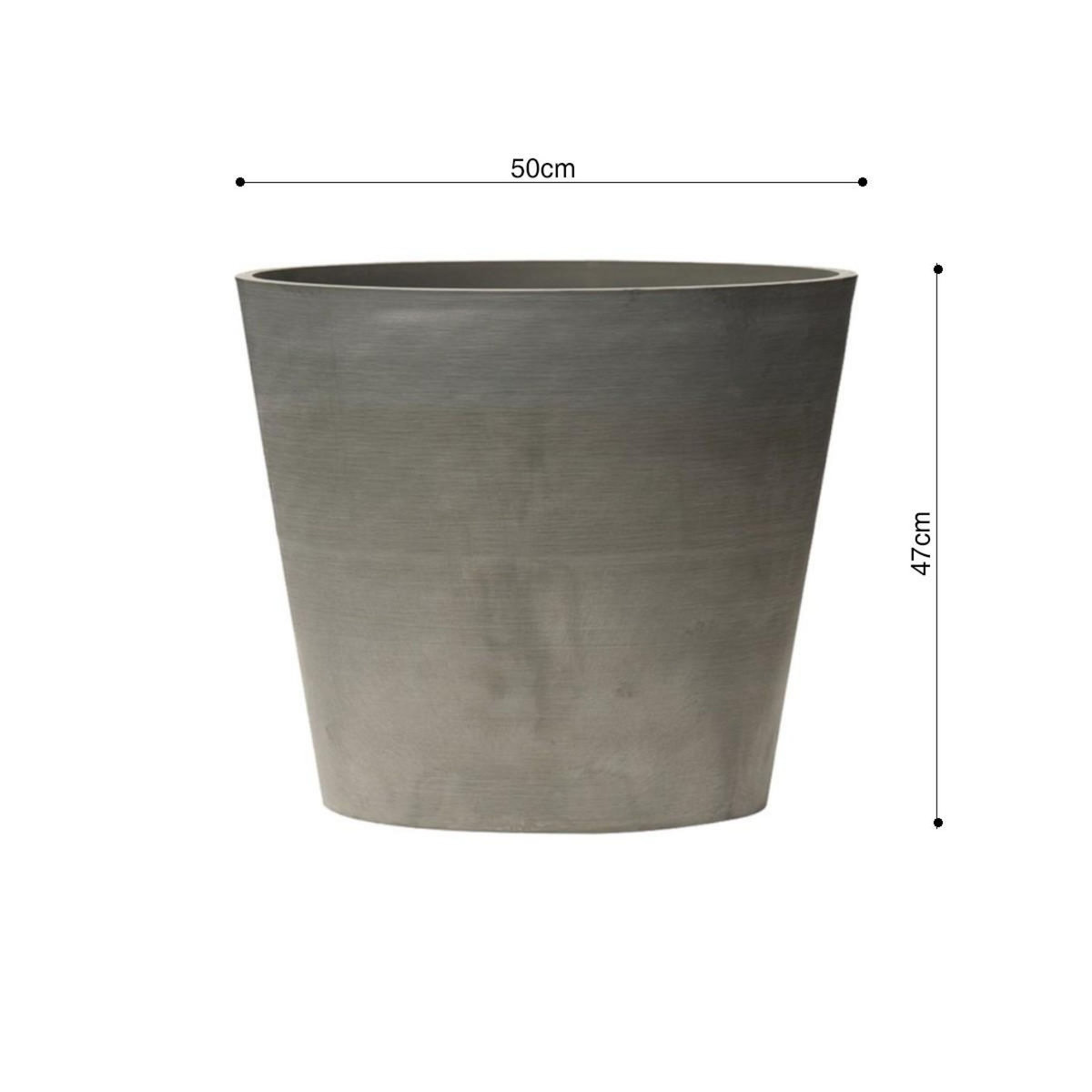 ART PLAST Pot de Fleur Gris 70L Ø50cm H47cm - Jardinière Extérieure Balcon Terrasse Jardin ARTPLAST