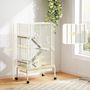Voir la diapositive 3 : PAWHUT Cage mobile hamster rongeur furet 4 niveaux - 2 portes 3 rampes bac profond roulettes gamelle biberon - 69 x 44 x 120 cm - beige