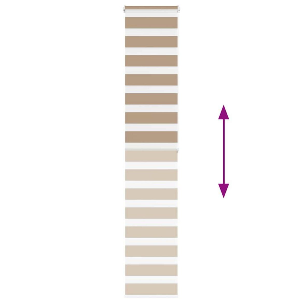 VIDAXL Store zebre marron sable largeur du tissu 35,9 cm polyester